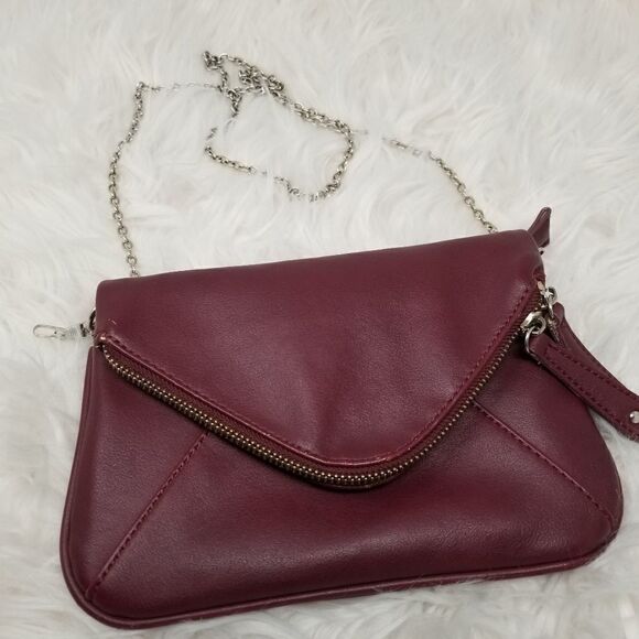 STREET LEVEL BURGANDY CROSSBODY BAG W/CHAIN STRAP - Picture 8 of 9